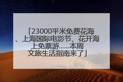 23000平米免费花海、上海国际电影节、花开海上免票游......本周文旅生活指南来了