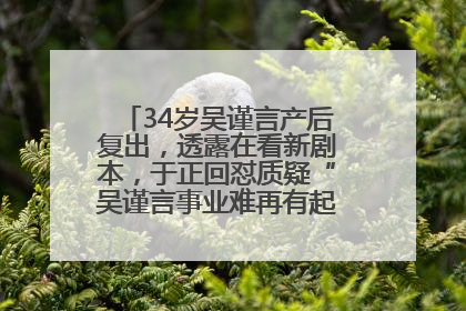 34岁吴谨言产后复出，透露在看新剧本，于正回怼质疑“吴谨言事业难再有起色”：女人在任何年纪都有她的光彩