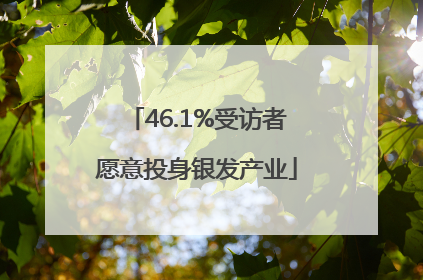 46.1%受访者愿意投身银发产业