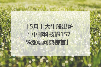 5月十大牛股出炉：中邮科技逾157%涨幅问鼎榜首