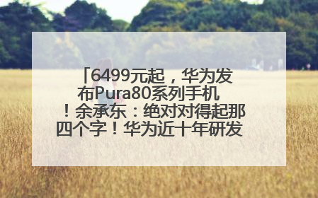 6499元起，华为发布Pura80系列手机！余承东：绝对对得起那四个字！华为近十年研发投入12490亿元