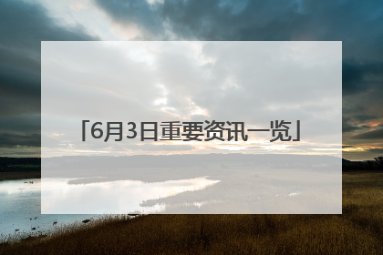6月3日重要资讯一览
