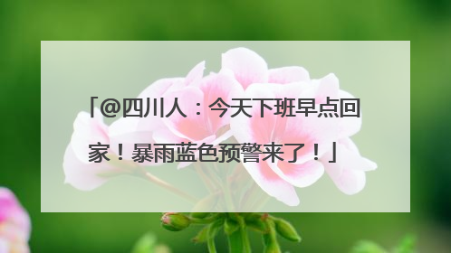 @四川人：今天下班早点回家！暴雨蓝色预警来了！