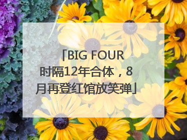 BIG FOUR时隔12年合体，8月再登红馆放笑弹